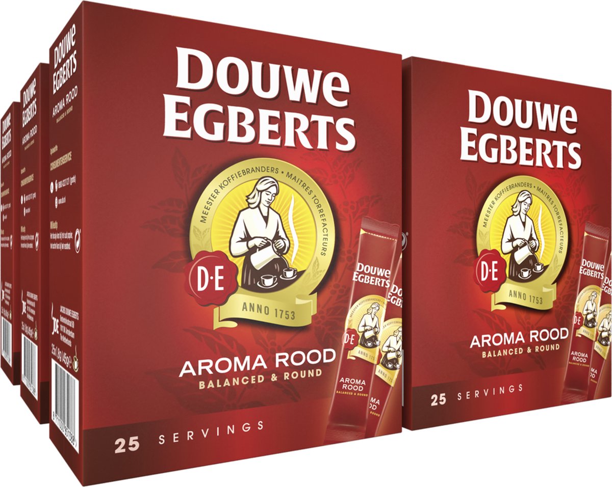 Douwe Egberts Aroma Rood Sticks Oploskoffie - 6 x 25 zakjes - Douwe Egberts