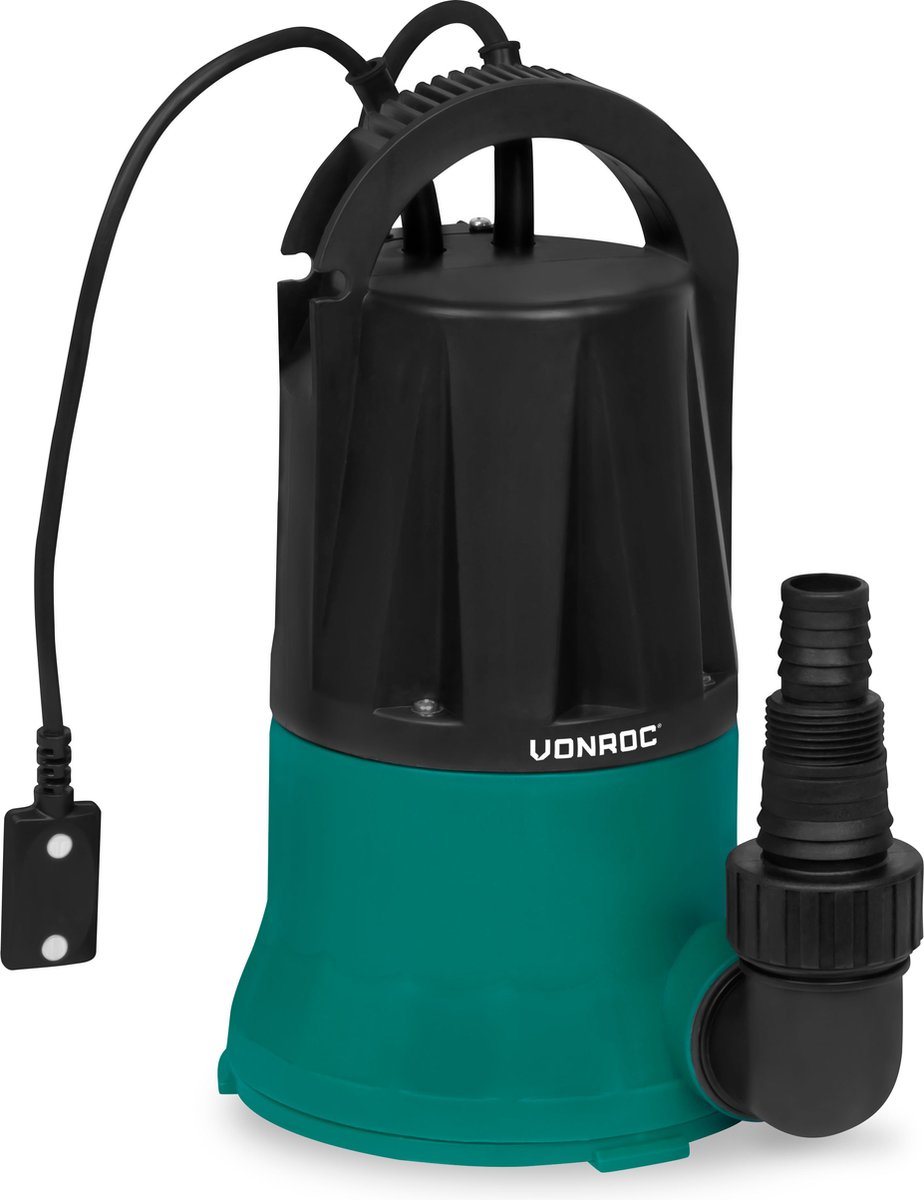 VONROC Dompelpomp / vlakzuigpomp / dweilpomp - tot 1mm met sensorschakelaar  - 400W - 6000l/h - Voor schoon water - VONROC