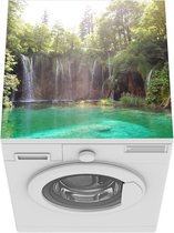 Wasmachine beschermer mat - Helder groen water bij het Nationaal park Plitvicemeren in Kroatië - Breedte 60 cm x hoogte 60 cm