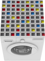 Wasmachine beschermer mat - Illustratie van architectuur in Nederland in Mondriaan stijl - Breedte 60 cm x hoogte 60 cm