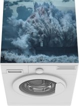 Wasmachine beschermer mat - Oceaan - Water - Boot - Breedte 60 cm x hoogte 60 cm