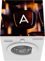Wasmachine beschermer mat - Letter A op een typemachine - Breedte 60 cm x hoogte 60 cm