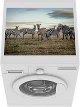 Wasmachine beschermer mat - Zebra's in Kenia - Breedte 55 cm x hoogte 45 cm