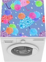 Wasmachine beschermer mat - Waterverf - Patronen - Paraplu - Breedte 60 cm x hoogte 60 cm