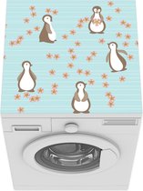 Wasmachine beschermer mat - Bloemen - Design - Pinguïn - Breedte 60 cm x hoogte 60 cm