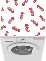 Wasmachine beschermer mat - Zeepaardje - Dieren - Rood - Breedte 60 cm x hoogte 60 cm