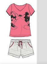 Disney Minnie Mouse dames shortama / volwassenen, donker roze / grijs, maat XL