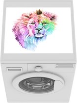 Wasmachine beschermer - Wasmachine mat - Leeuwen - Illustratie - Kleuren - 55x45 cm - Droger beschermer