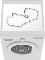 Wasmachine beschermer mat - een lijn in de vorm van Zambia - Breedte 55 cm x hoogte 45 cm