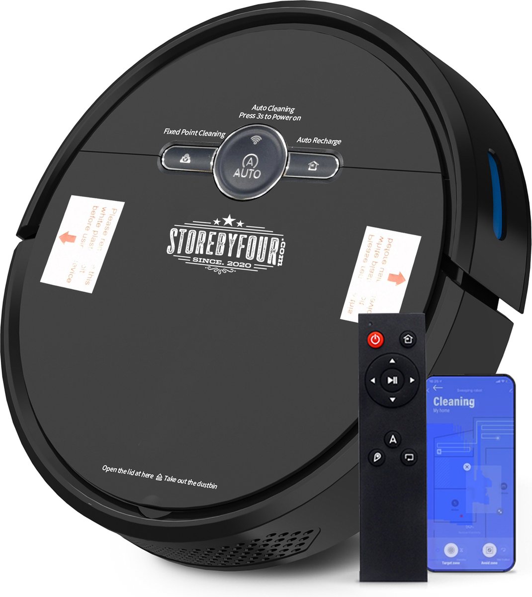 Storebyfour.com® Smart Cleaner | Robotstofzuiger Met Dweilfunctie - met Afstandsbediening en App - Dweilrobot - Robot Stofzuiger - Stofzuiger Robot - Robotstofzuigers