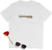 T Shirt Dames Met Opdruk - Muziek - Gitarist - Wit - Maat XL