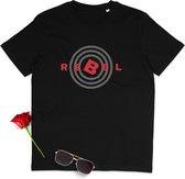 T-shirt Rebel pour homme et femme - Design graphique - T-shirt unisexe moderne pour homme et femme - Tailles : SML XL XXL XXXL - Couleurs du t-shirt : Zwart et Wit - 100 % coton biologique.