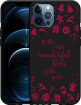 iPhone 12 Pro Max Hoesje Zwart Most Wonderful Time - Designed by Cazy