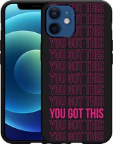 iPhone 12/12 Pro Hoesje Zwart You Got This - Designed by Cazy