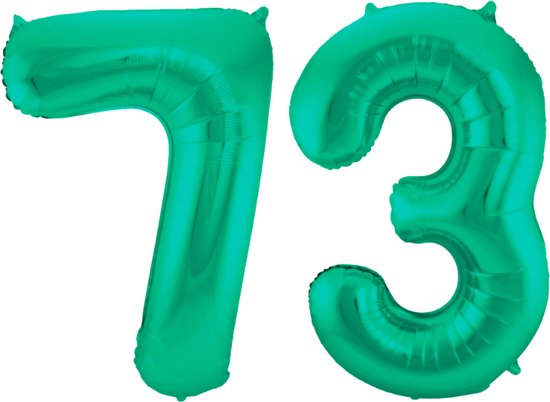 Folieballon 73 jaar metallic groen 86cm