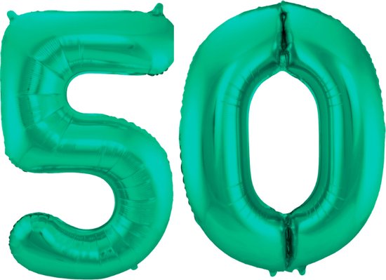 Folieballon 50 jaar metallic groen 86cm