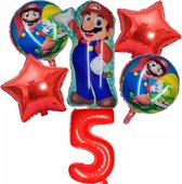 Super Mario Ballon Set Cartoons Folie Ballon Verjaardag Partij Decoratie Kinderen Set 6 delig Nummer 5