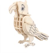 Houten dieren 3D puzzel papegaai - Speelgoed bouwpakket 23 x 18,5 x 0,3 cm.