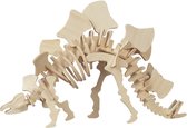 Houten dieren 3D puzzel stegosaurus dinosaurus - Speelgoed bouwpakket 23 x 18,5 x 0,3 cm.