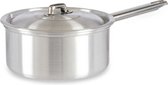 Casserole/saucière/saucière couleur argent 30 x 18 x 10 cm en aluminium 1,5 litre - Avec couvercle pratique - Casseroles de cuisson