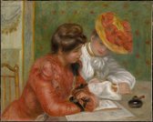 Kunst: Pierre-Auguste Renoir, The Letter, c. 1895–1900, Schilderij op aluminium, formaat is 30X45 CM