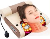 LiveProducts NekMassage Apparaat - 2 In 1 Massage Kussen - Warmte Shiatsu Apparaat - Elektrisch - Gezonde Body Ontspanning - Massage Voor Nek - Beige