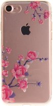 Peachy Doorzichtig Bloesemtakken iPhone 7 8 SE 2020 SE 2022 TPU hoesje - Roze Paars