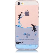 Peachy Doorzichtig TPU pinguin hoesje voor de iPhone 5 5s en SE 2016