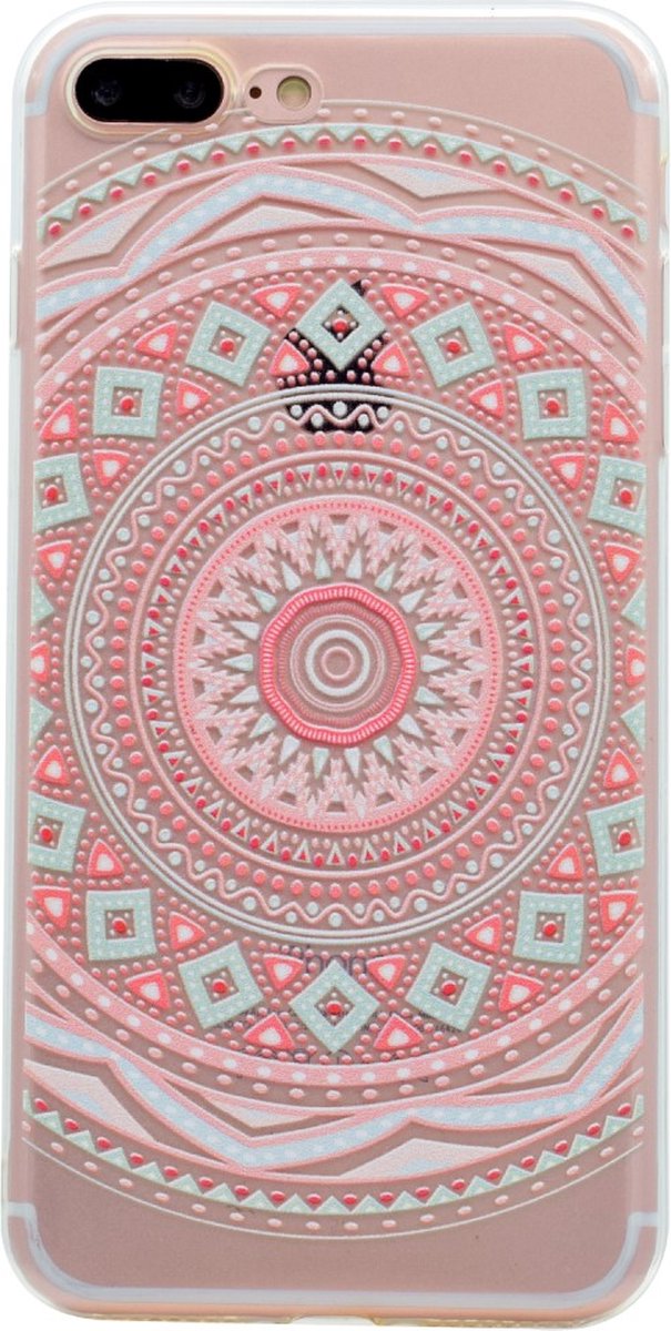 Peachy Mandala hoesje TPU patroon case geschikt voor iPhone 7 Plus 8 Plus - Pastel
