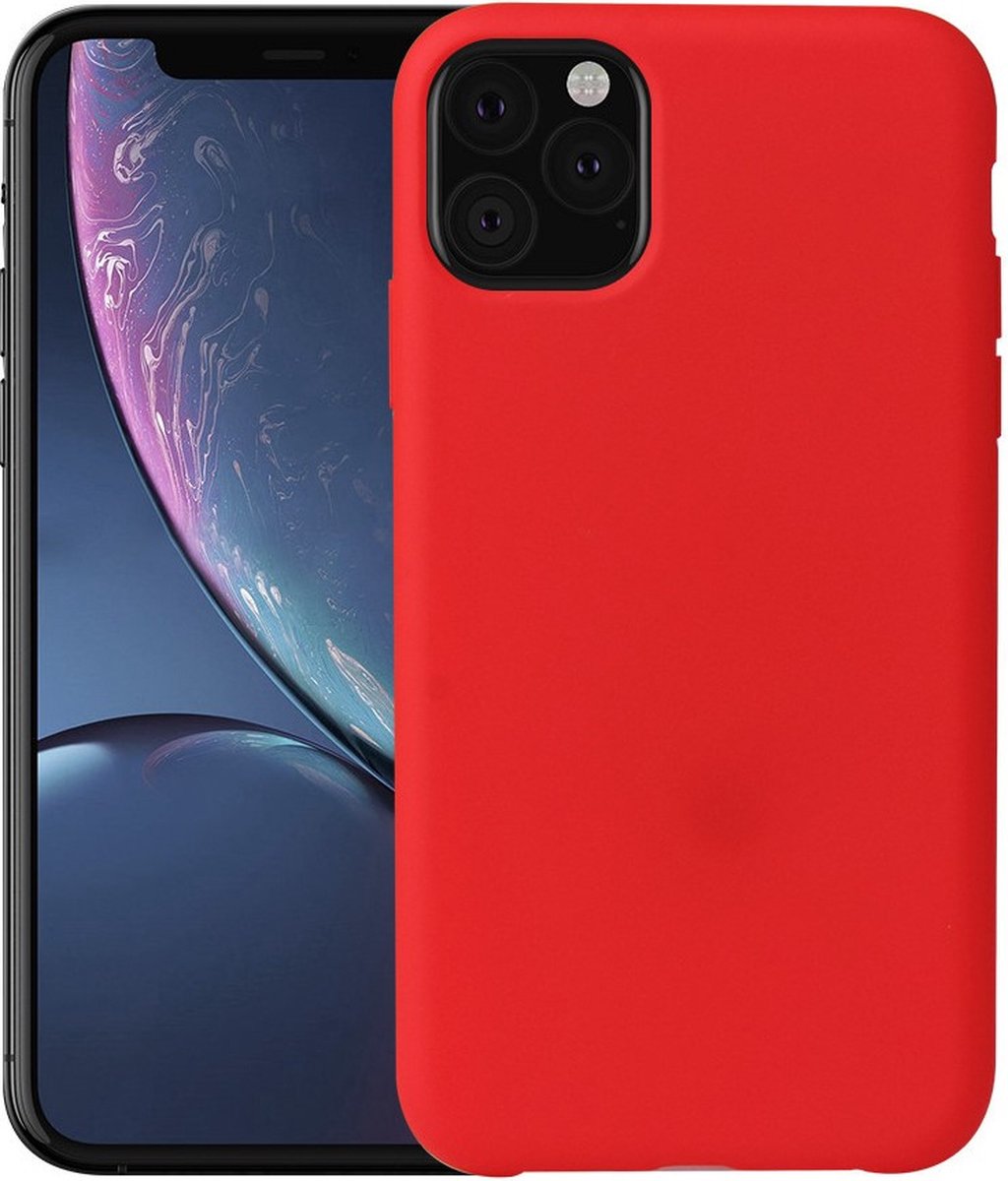 Peachy Zacht Silky geschikt voor iPhone 11 Red Case TPU hoesje - Rood