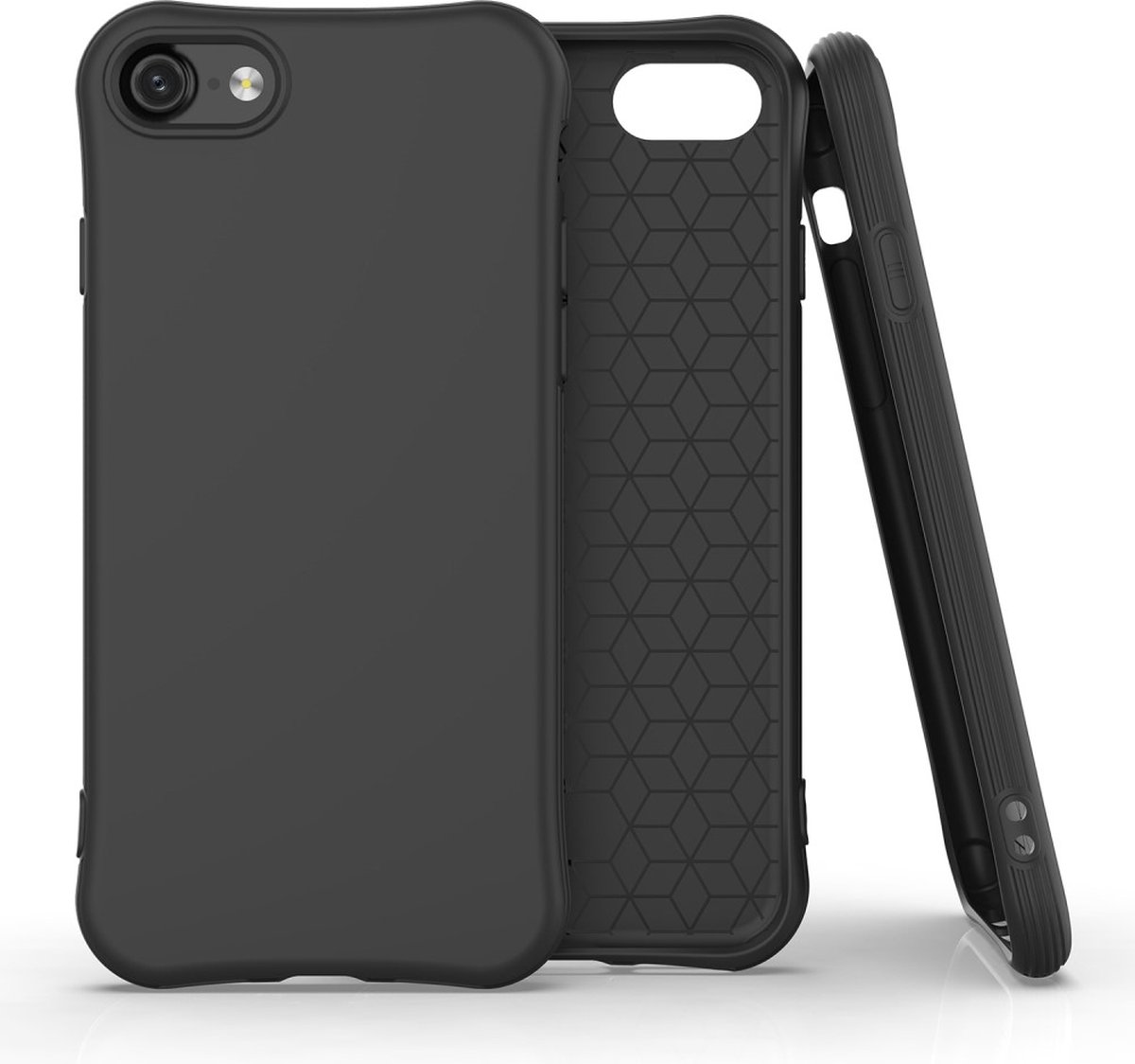 Peachy Soft case TPU hoesje geschikt voor iPhone 7, iPhone 8 en iPhone SE 2020 SE 2022 - zwart