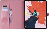 Peachy Lederen iPad Pro 12.9-inch 2018 Case Hoes Zonnebloem Bedrukking Wallet Portemonnee - Roze
