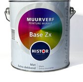 Histor Muurverf Base Zx | Mat Extra Dekkend | Binnen | 25m² | Reinigen met Water | 2.5L