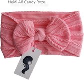 Heidi - Brede zachte strik haarband - geribbeld - baby meisje haaraccessoires - 0-3 jaar Candy Pink Roze Zomer Collectie