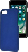 Hoesje iPhone SE 2022 - Echt Leer Backcover - iPhone SE2022 Case Echt Leder Back Cover Blauw