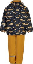 CeLaVi - Regenset met fleece voor kinderen - Race auto - Mineraal geel - maat 100 (98-104cm)