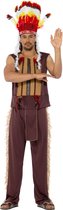 Karnival Costumes Indianen Kostuum Heren Carnavalskleding Heren Carnaval - Polyester - Maat M - 3-Delig Broek/Top/Hoofddeksel