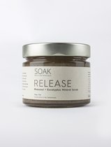 SOAK BodyScrub Release - Rhassoul + Eucalyptus  scrub - 420g | Detox | Rhassoul Marokkaanse Lavaklei | Verwijdert Onzuiverheden | Magnesium | Kruiden Botanicals | Eucalyptus | Natu