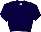 Baby Trui - Baby Sweater - Baby Hoodie - Baby Hoody - Sweater Donkerblauw Blanco - Navy Sweater - Trui Blauw - Baby Sweater - Kinder Sweater - Blanco - Hoge Kwaliteit - Basic Sweat