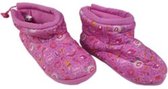 Pantoffels met emoticon print - Roze / Multicolor - Polyester / Kunststof - Maat 32/33 - Sloffen - Pantoffel