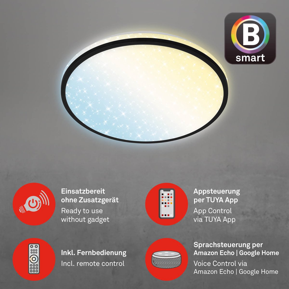 Briloner Leuchten IVY SKY S - LED plafondlamp - 3064- 015 - 24W - 2500 lm -  instelbare... | bol.com