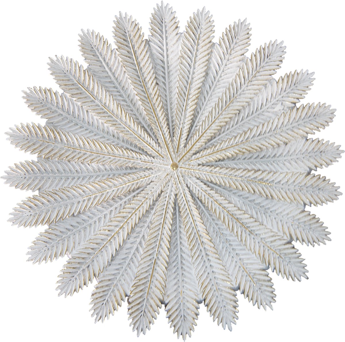 Decoratie schaal Ø 25x1 cm Wit Goudkleurig Polyresin Takken