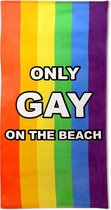 CKB Ltd Rainbow Only Gay On The Beach Towel - Strandhanddoek