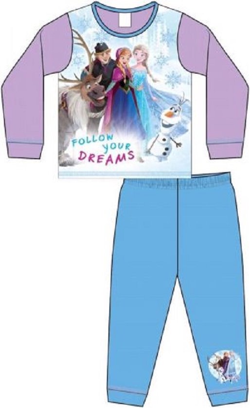 Frozen pyjama - maat 86/92 - Frozen "Follow your Dreams" pyama - blauw met paars