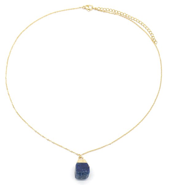 Ketting met Steen - RVS - Lengte 41-45 cm - Goudkleurig