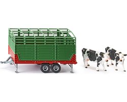 foto van SIKU 2875, veewagen incl. 2 Holstein-koeien, 1:32, metaal/kunststof, groen, vele functies