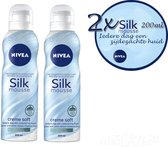 NIVEA Silk Mousse Crème Soft - 2 x 200 ml - Voordeelverpakking - Doucheschuim / Showermousse