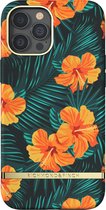 Richmond & Finch Orange Hibiscus bloemen en palmbladeren hoesje voor iPhone 12 Pro Max - kleurrijk