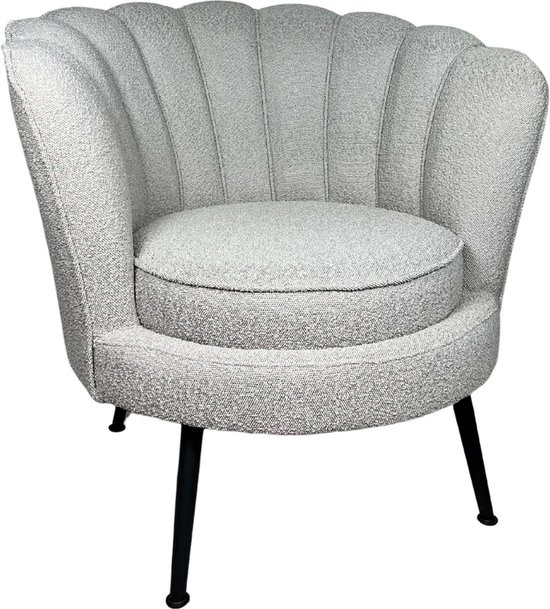 tectake Loungestoel Centera, gestoffeerd, rond - Bouclé gebroken wit tectake Loungestoel Centera, gestoffeerd, rond - Bouclé gebroken wit