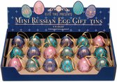 18 Blikje Decoratieve mini eieren 4ass.